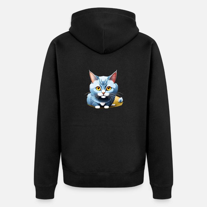 Chaton bleu - Veste à capuche bio Premium Unisexe - noir