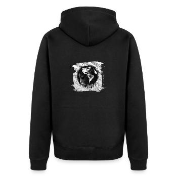 Earth's Cry: Act for Climate Change - Unisex Premium Organic Zip Hoodie - black - Back - Nico (187cm)