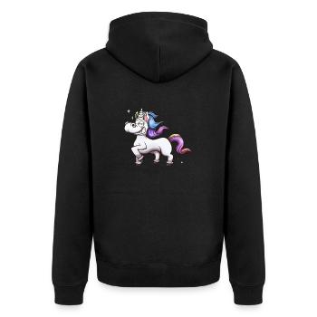 Licorne célèbre - Veste à capuche bio Premium Unisexe - noir - Dos - Nico (187cm)