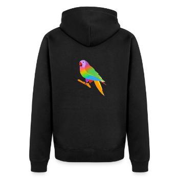 Cockatiel Bird Budgerigar Bird Owner - Unisex Premium Organic Zip Hoodie - black - Back - Nico (187cm)