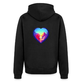 Valentine's Day Love Engagement Mother's Day Wedding - Unisex Premium Organic Zip Hoodie - black - Back - Nico (187cm)
