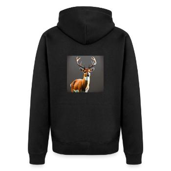 Cerf curieux - Veste à capuche bio Premium Unisexe - noir - Dos - Nico (187cm)