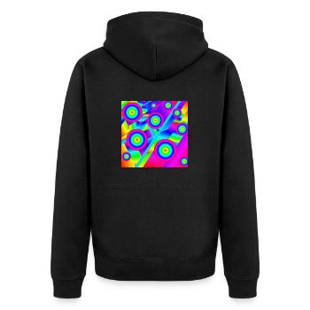Abstrakte Musik - Unisex Premium Bio Zip Hoodie - Schwarz - Hinten - Nico (187cm)