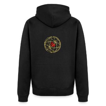 DEIN NORDEN - Unisex Premium Bio Zip Hoodie - Schwarz - Hinten - Nico (187cm)