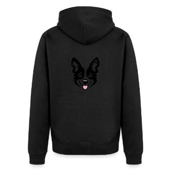 Happy Shiba Inu Chien Langue tendue - Veste à capuche bio Premium Unisexe - noir - Dos - Nico (187cm)