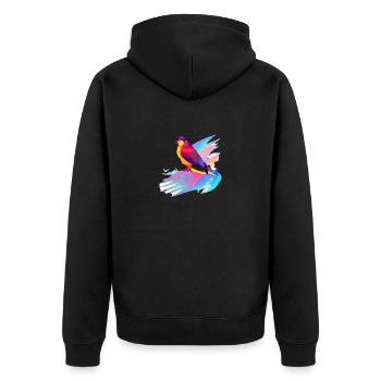 Budgerigar Bird Cockatiel Bird Owner - Unisex Premium Organic Zip Hoodie - black - Back - Nico (187cm)