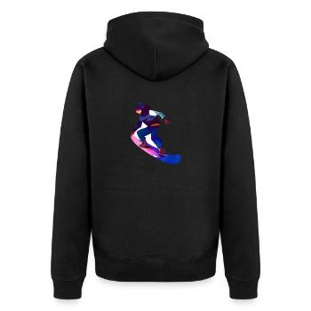 Snowboardsport Snowboard Geschenk Snowboardfahrer - Unisex Premium Bio Zip Hoodie - Schwarz - Hinten - Nico (187cm)