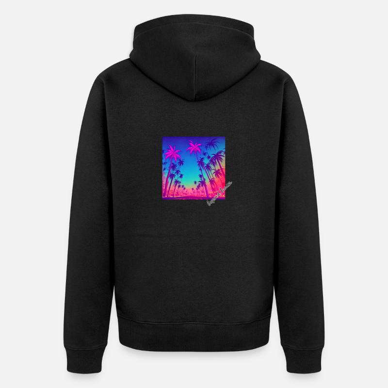 Autoroute Neon Palm - Veste à capuche bio Premium Unisexe - noir