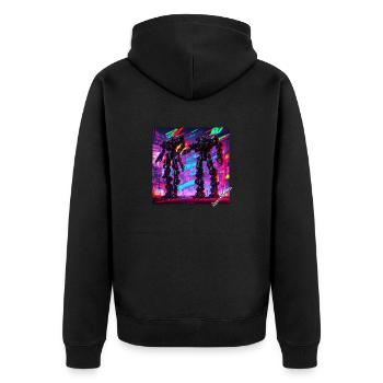 Neon Mechas - Unisex Premium Organic Zip Hoodie - black - Back - Nico (187cm)