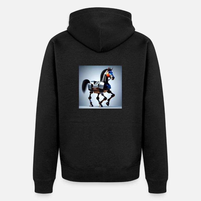 Robot Cheval Version 2 - Veste à capuche bio Premium Unisexe - noir