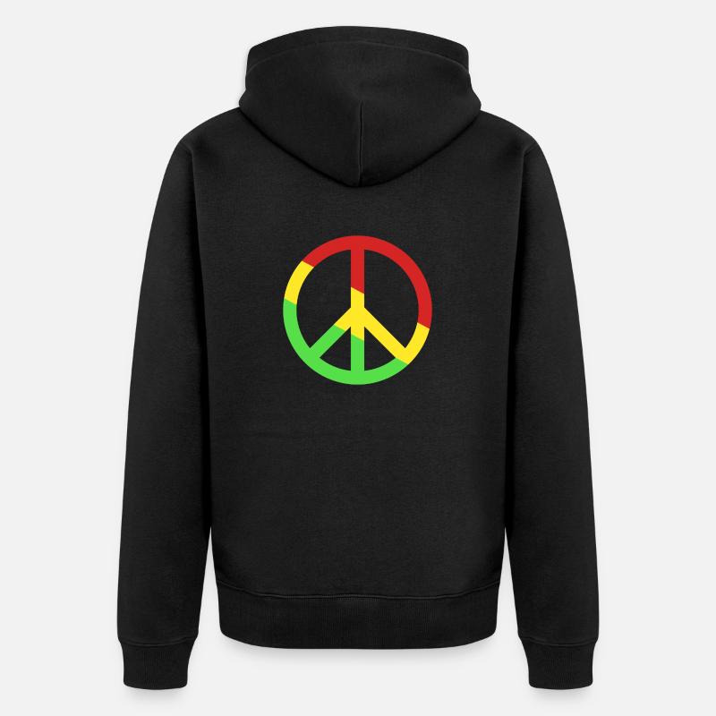 Paix vert jaune rouge. - Veste à capuche bio Premium Unisexe - noir
