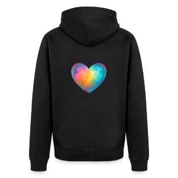 Mother's Day Love Engagement Wedding Valentine's Day - Unisex Premium Organic Zip Hoodie - black - Back - Nico (187cm)