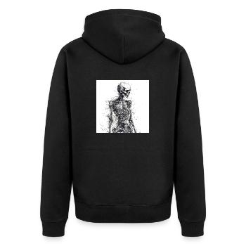 Squelette de crâne effrayant - Veste à capuche bio Premium Unisexe - noir - Dos - Nico (187cm)
