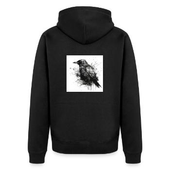 Corneille noire - illustration sombre - Veste à capuche bio Premium Unisexe - noir - Dos - Nico (187cm)