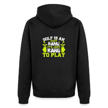 Golf is an easy Game it ́s just hard to Play - Unisex Premium Organic Zip Hoodie - black - Back - Nico (187cm)