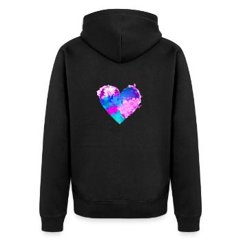 Saint-Valentin Engagement amoureux Fête des mères Mariage - Veste à capuche bio Premium Unisexe - noir - Dos - Nico (187cm)