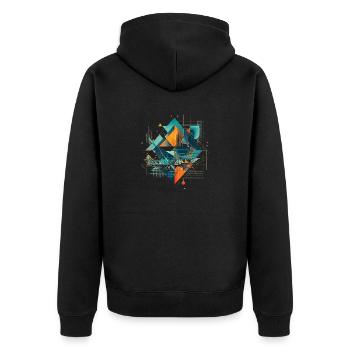 Motif ethnique géométrique cool - Veste à capuche bio Premium Unisexe - noir - Dos - Nico (187cm)