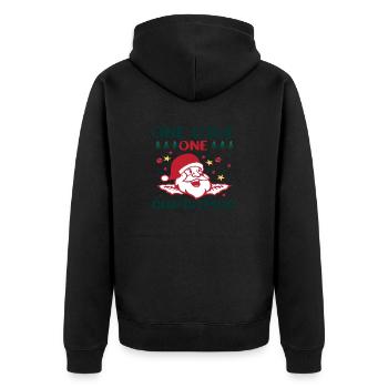 One Love One Christmas - Unisex Premium Bio Zip Hoodie - Schwarz - Hinten - Nico (187cm)