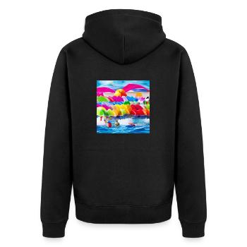 Jouets au bord de la mer - Veste à capuche bio Premium Unisexe - noir - Dos - Nico (187cm)