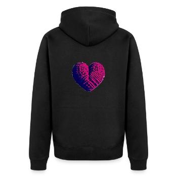Valentine's Day Mother's Day Wedding Love Engagement - Unisex Premium Organic Zip Hoodie - black - Back - Nico (187cm)