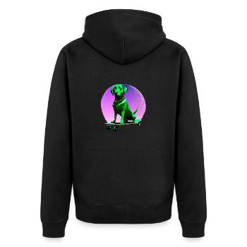 Labrador Hunde Skaten Hundebesitzer Skateboard - Unisex Premium Bio Zip Hoodie - Schwarz - Hinten - Nico (187cm)