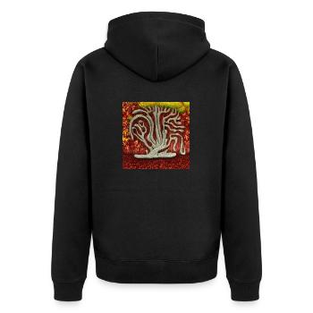 Alter Baum im Herbst - Unisex Premium Bio Zip Hoodie - Schwarz - Hinten - Nico (187cm)