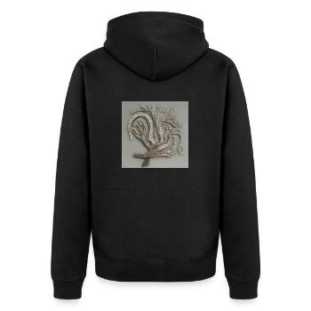 Alter blühender Baum - Unisex Premium Bio Zip Hoodie - Schwarz - Hinten - Nico (187cm)