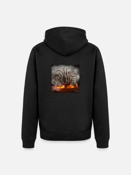 old tree burns - Unisex Premium Organic Zip Hoodie - black