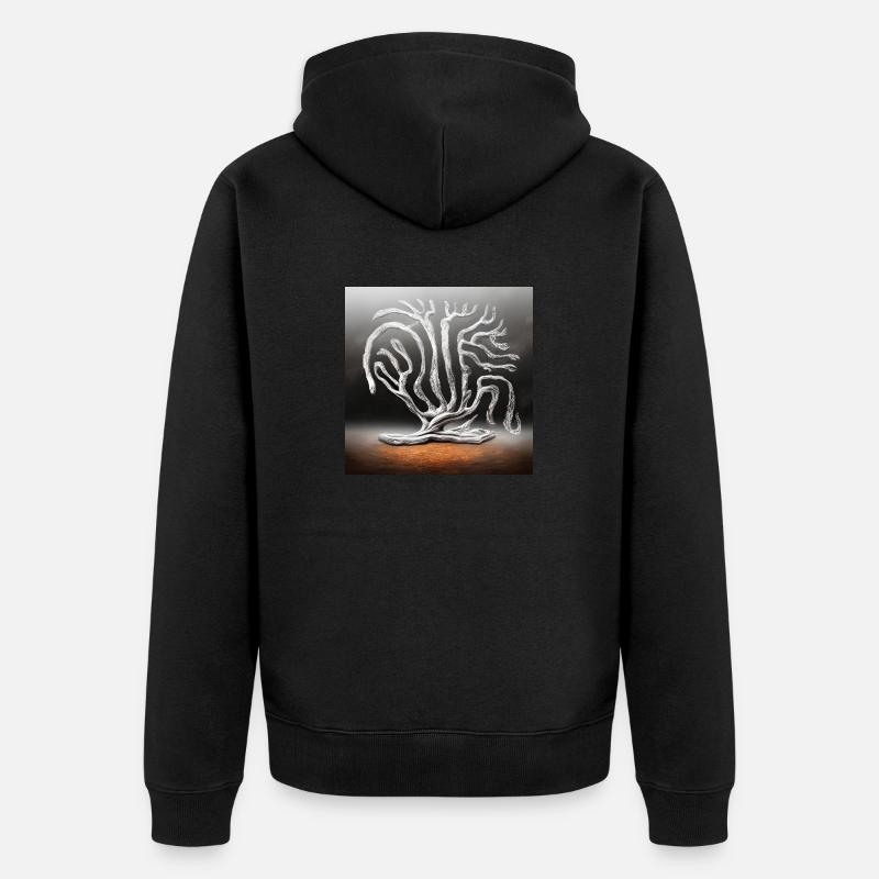 Alter Baum vom Blitz getroffen - Unisex Premium Bio Zip Hoodie - Schwarz
