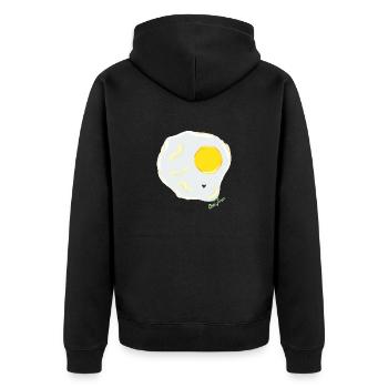 ŒUF FRIT contre mouche - Veste à capuche bio Premium Unisexe - noir - Dos - Nico (187cm)