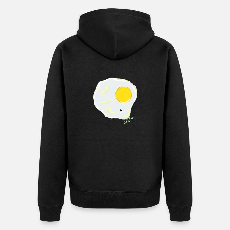 FRIED EGG v fly - Unisex Premium Organic Zip Hoodie - black