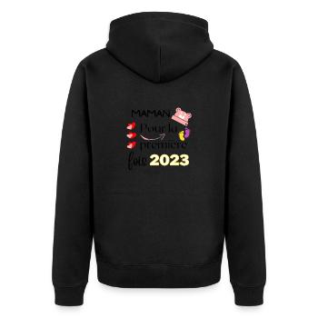 "Maman 2023" déjà un merveilleux souvenir. - Veste à capuche bio Premium Unisexe - noir - Dos - Nico (187cm)