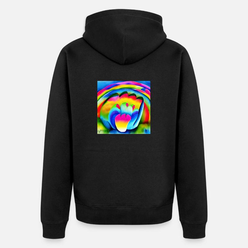 Arc-en-ciel à Pâques - Veste à capuche bio Premium Unisexe - noir