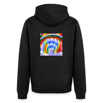 Arc-en-ciel en hiver - Veste à capuche bio Premium Unisexe - noir - Dos - Nico (187cm)