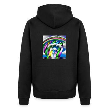 Arc-en-ciel dans les nuages - Veste à capuche bio Premium Unisexe - noir - Dos - Nico (187cm)