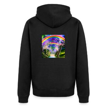 Arc-en-ciel au printemps - Veste à capuche bio Premium Unisexe - noir - Dos - Nico (187cm)