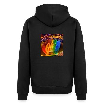 Arc-en-ciel en automne - Veste à capuche bio Premium Unisexe - noir - Dos - Nico (187cm)
