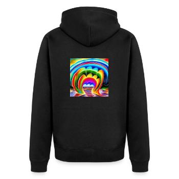 Arc-en-ciel pour les artistes - Veste à capuche bio Premium Unisexe - noir - Dos - Nico (187cm)