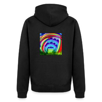 Bel arc-en-ciel - Veste à capuche bio Premium Unisexe - noir - Dos - Nico (187cm)