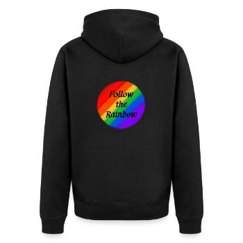 Follow the rainbow - Unisex Premium Organic Zip Hoodie - black - Back - Nico (187cm)