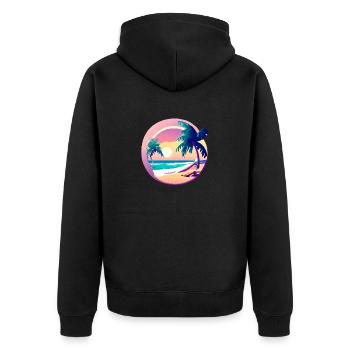 Sonne Urlaub Sommer Palme Baum Palmen Geschenk - Unisex Premium Bio Zip Hoodie - Schwarz - Hinten - Nico (187cm)