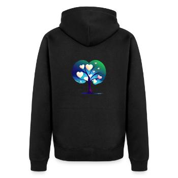 Valentine's Day Wedding Love Engagement Mother's Day - Unisex Premium Organic Zip Hoodie - black - Back - Nico (187cm)