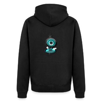 Navi Diver Navigation Diving Scuba Hero - Unisex Premium Organic Zip Hoodie - black - Back - Nico (187cm)