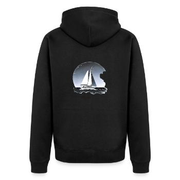 Sailing Sailing Sailboat Sailor Sailing Ship - Unisex Premium Organic Zip Hoodie - black - Back - Nico (187cm)