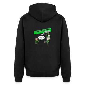 Les Hommes Préfèrent les rondes 09 - Veste à capuche bio Premium Unisexe - noir - Dos - Nico (187cm)