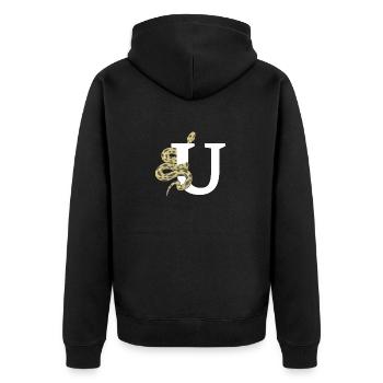 Lettre u serpent - Veste à capuche bio Premium Unisexe - noir - Dos - Nico (187cm)