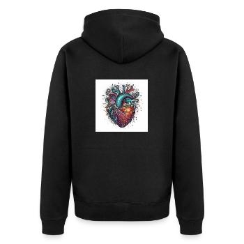 Cœur technique créatif pour la journée de valetnine - Veste à capuche bio Premium Unisexe - noir - Dos - Nico (187cm)