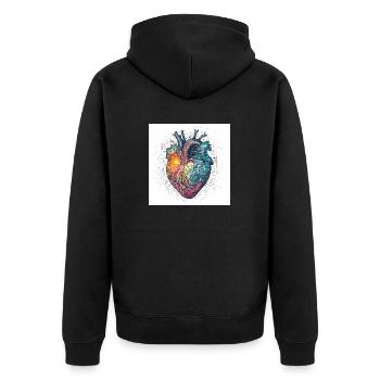 Cœur créatif pour la journée de valetnine - Veste à capuche bio Premium Unisexe - noir - Dos - Nico (187cm)
