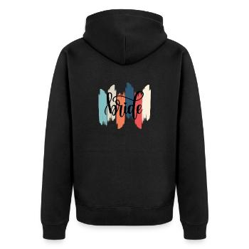 The Retro Rainbow Bride - Unisex Premium Organic Zip Hoodie - black - Back - Nico (187cm)