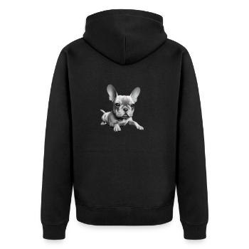 Chien bouledogue français Chien Chien Propriétaire - Veste à capuche bio Premium Unisexe - noir - Dos - Nico (187cm)